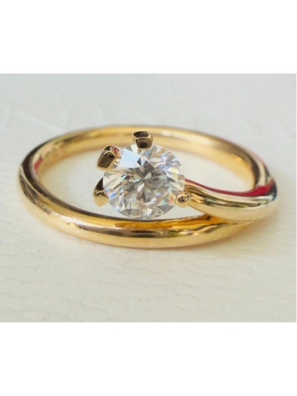 PANDORA Nova 0.50ctw Lab-Grown Diamond 14k Gold Asymmetric Ring Size 54(7)